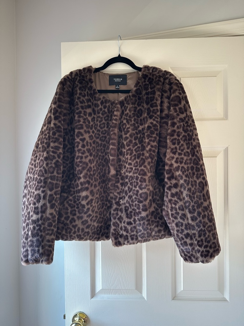 Torrid Collarless Faux Fur Jacket